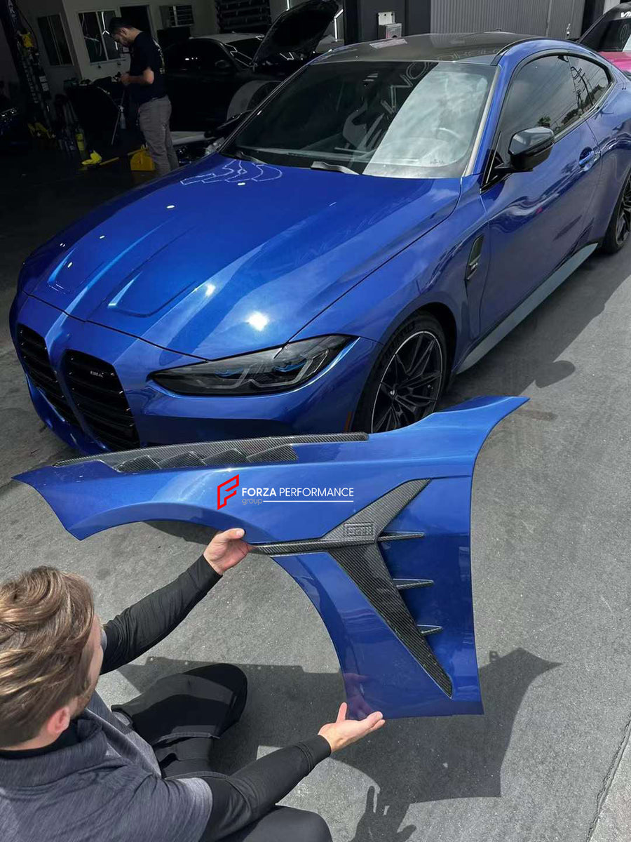 Buy Now CARBON FRONT FENDERS for BMW M4 G82 2021+ and upgrade car parts from SIR Tuning at the Best Price. Headlights, Tail lights, Bodykits, Navigations, body kit and more - Fast & Free Shipping within Europe, US & Worldwide.