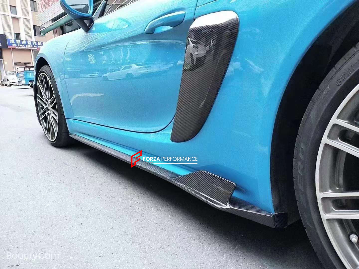 CARBON SIDE SKIRTS for PORSCHE 718 BOXSTER CAYMAN 2016+