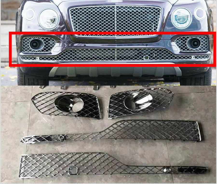 Buy Now CHROME SIDE MESH LOWER MESH for BENTLEY BENTAYGA 2015 - 2020 and upgrade car parts from SIR Tuning at the Best Price. Headlights, Tail lights, Bodykits, Navigations, body kit and more - Fast & Free Shipping within Europe, US & Worldwide.