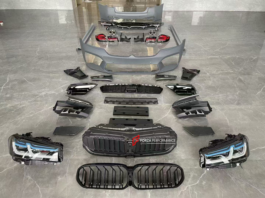 Buy Now CONVERSION BODY KIT for BMW 5 SERIES G30 2016 - 2020 UPGRADE to M5 F90 LCI FACELIFT 2020 - 2023 and upgrade car parts from SIR Tuning at the Best Price. Headlights, Tail lights, Bodykits, Navigations, body kit and more - Fast & Free Shipping within Europe, US & Worldwide.
