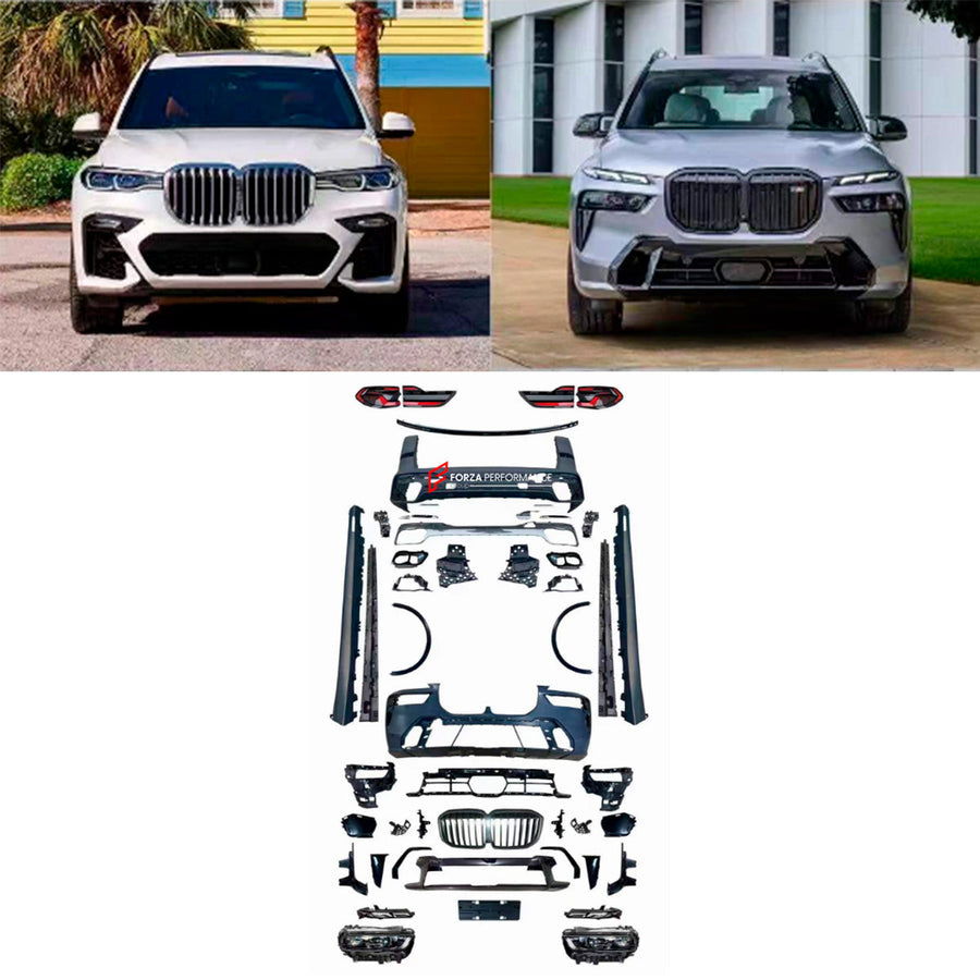 Buy Now CONVERSION BODY KIT for BMW X7 G07 2018 UPGRADE to BMW X7 G07 LCI 2023 FACELIFT and upgrade car parts from SIR Tuning at the Best Price. Headlights, Tail lights, Bodykits, Navigations, body kit and more - Fast & Free Shipping within Europe, US & Worldwide.
