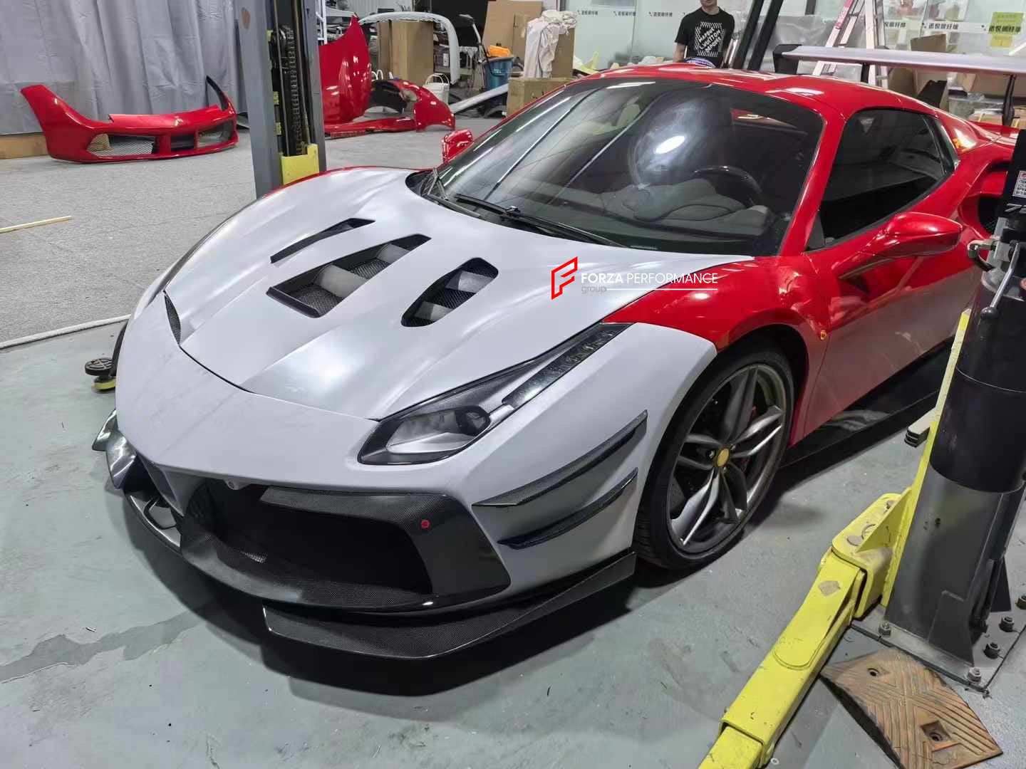 CONVERSION UPGRADE DRY CARBON BODY KIT for FERRARI 488 2015 - 2020 UPGRADE to 488 CHALLENGE EVO FACELIFT