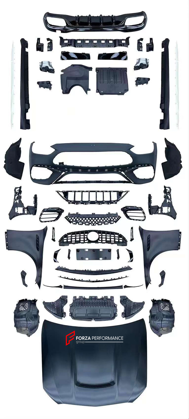 CONVERSION UPGRADE BODY KIT for MERCEDES BENZ C-CLASS W206 2021+ UPGRADE to C63 W206 FACELIFT