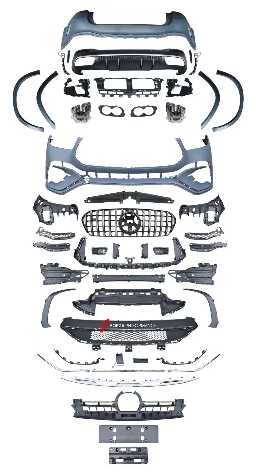 CONVERSION BODY KIT for MERCEDES-BENZ GLE53 V167 FACELIFT 2023+ UPGRADE to GLE53 V167 AMG 2023+