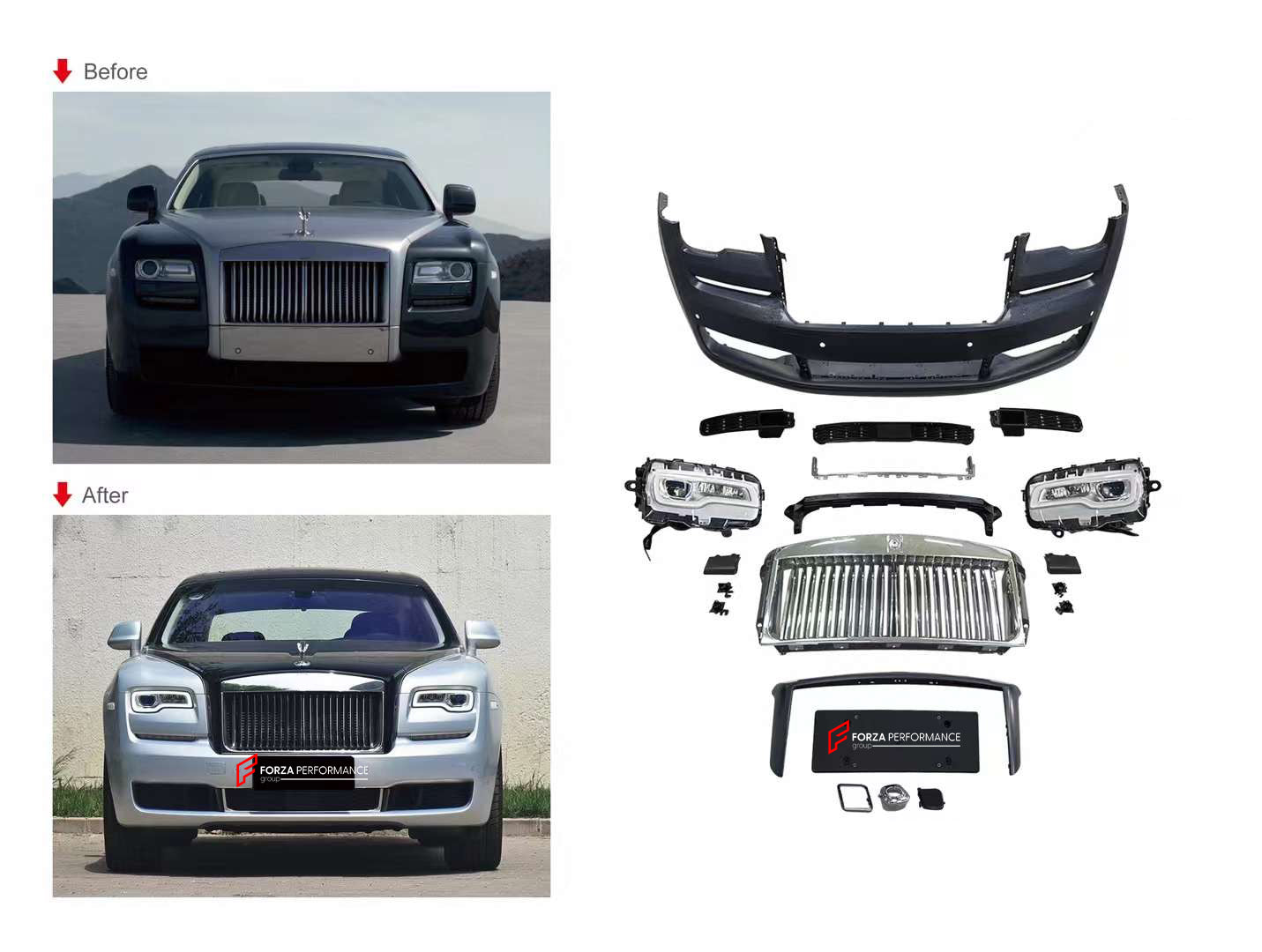 CONVERSION BODY KIT for ROLLS-ROYCE GHOST 2010 - 2014 to 2018 - 2020