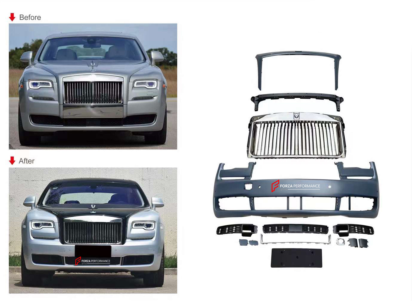CONVERSION BODY KIT for ROLLS-ROYCE GHOST 2015 - 2018 to 2020