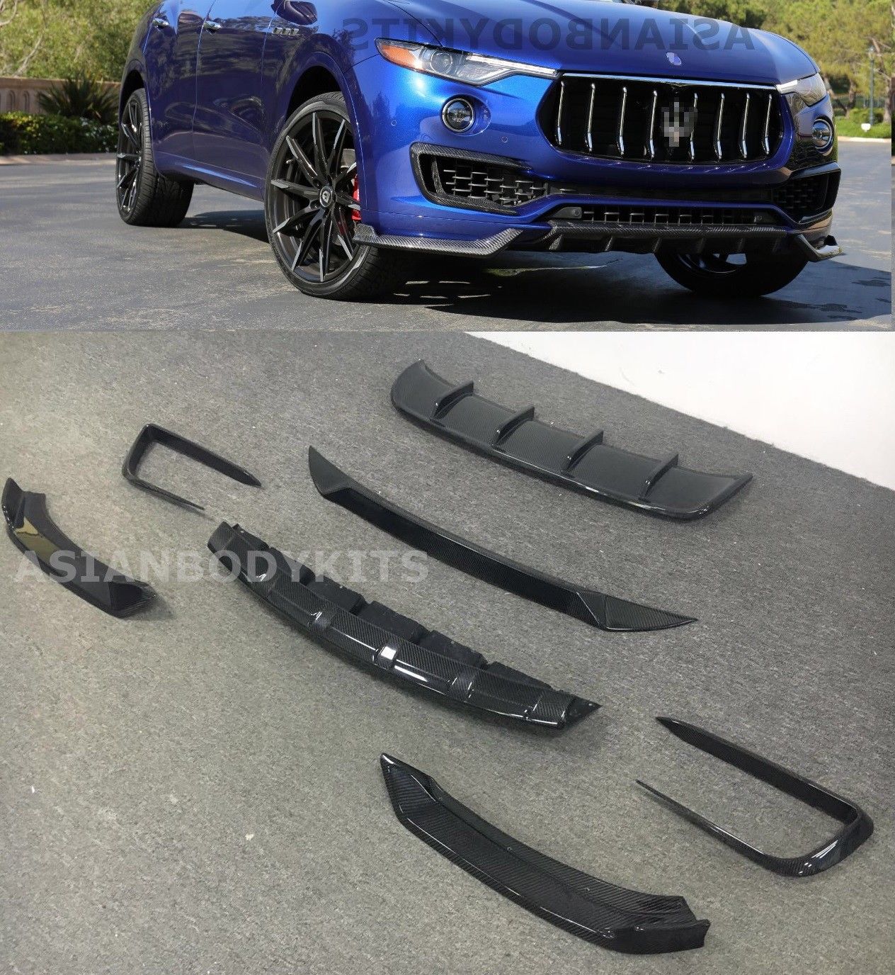 Carbon fiber BODY KIT for Maserati Levante 2016-2018 front lip, diffuser, spoiler