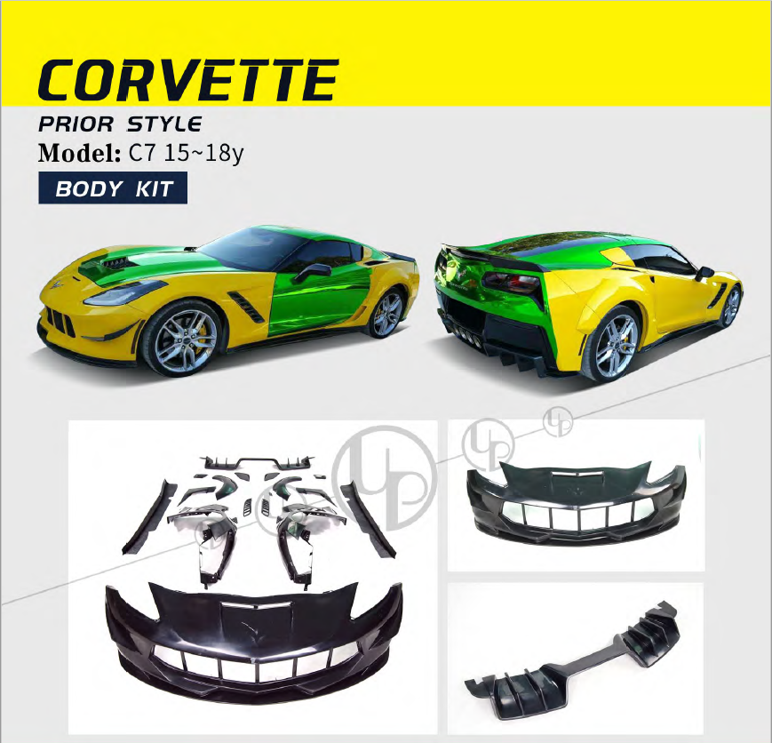 Buy Now BODY KIT for CHEVROLET CORVETTE C7 2014 - 2019 | PRIOR STYLE and upgrade car parts from SIR Tuning at the Best Price. Headlights, Tail lights, Bodykits, Navigations, body kit and more - Fast & Free Shipping within Europe, US & Worldwide.