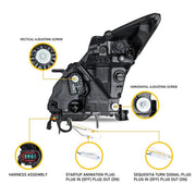 VLAND LED Projector Headlights For 2008-2023 Nissan GTR R35