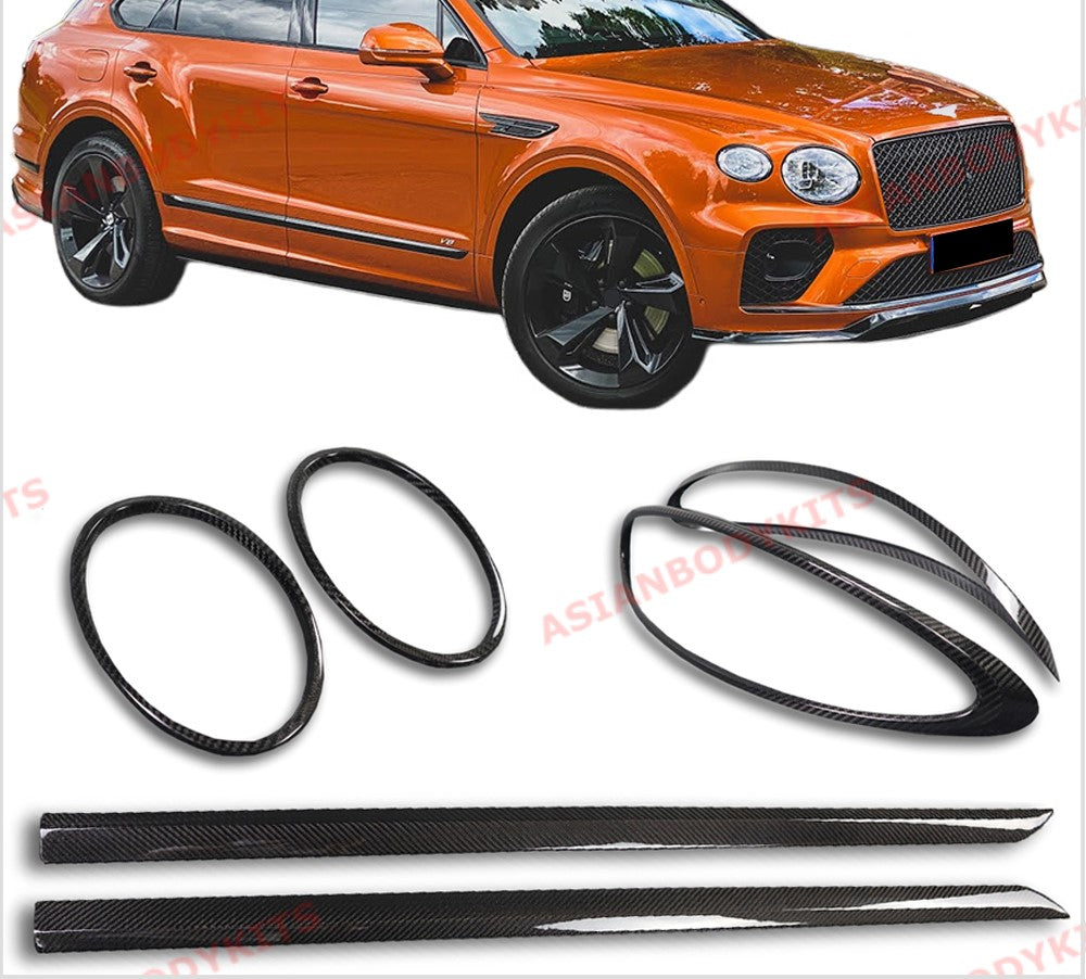 DRY CARBON FIBER EXTERIOR GARNISH TRIMS PIECES ADD ONS KIT COVERS for BENTLEY BENTAYGA PL71 FACELIFT 2020+