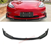 DRY CARBON FIBER FRONT LIP for TESLA MODEL 3 2016 - 2023