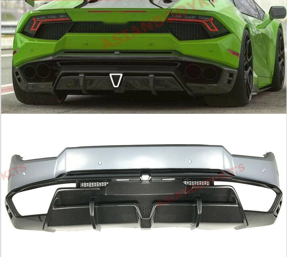 DRY CARBON FIBER REAR BUMPER for LAMBORGHINI HURACAN LP580 2017 - 2020