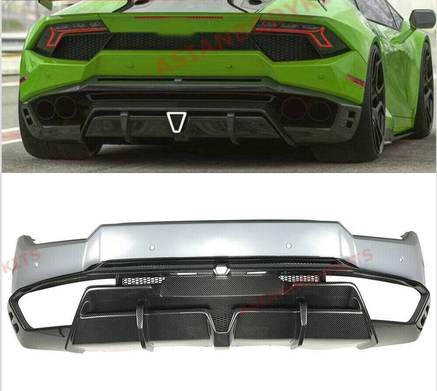 Buy Now DRY CARBON FIBER REAR BUMPER for LAMBORGHINI HURACAN LP580 2017 - 2020 and upgrade car parts from SIR Tuning at the Best Price. Headlights, Tail lights, Bodykits, Navigations, body kit and more - Fast & Free Shipping within Europe, US & Worldwide.