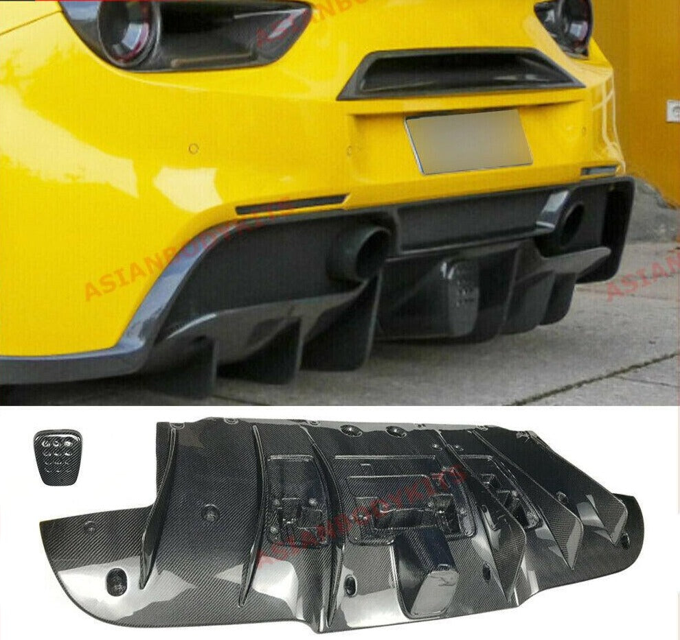 DRY CARBON FIBER REAR DIFFUSER for FERRARI 488 F142M GTB SPIDER 2015 - 2020