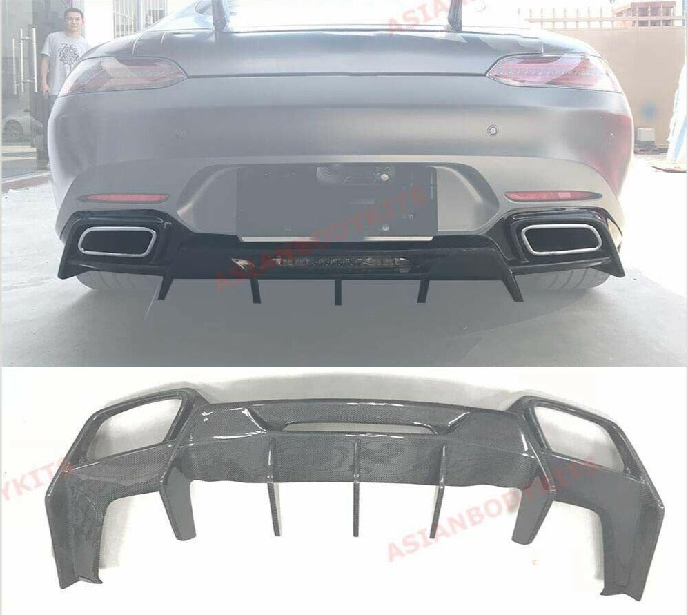 DRY CARBON FIBER REAR DIFFUSER for MERCEDES BENZ AMG GT S GTR C190 R190 2015 - 2018
