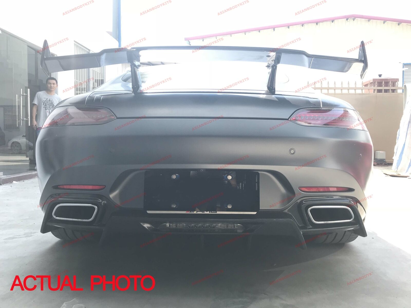 DRY CARBON FIBER REAR DIFFUSER for MERCEDES BENZ AMG GT S GTR C190 R190 2015 - 2018