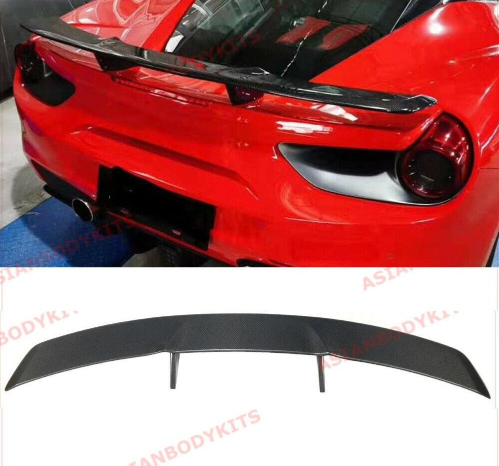 DRY CARBON FIBER REAR WING SPOILER for FERRARI 488 F142M GTB SPIDER 2015 - 2020