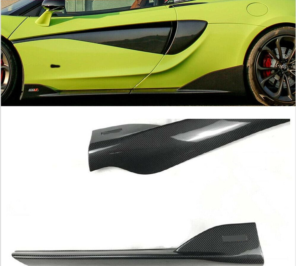 DRY CARBON FIBER SIDE SKIRTS 600LT STYLE for MCLAREN 540C 570GT 570S SPORTS SERIES P13 2015 - 2020