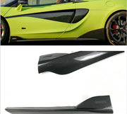 DRY CARBON FIBER SIDE SKIRTS 600LT STYLE for MCLAREN 540C 570GT 570S SPORTS SERIES P13 2015 - 2020