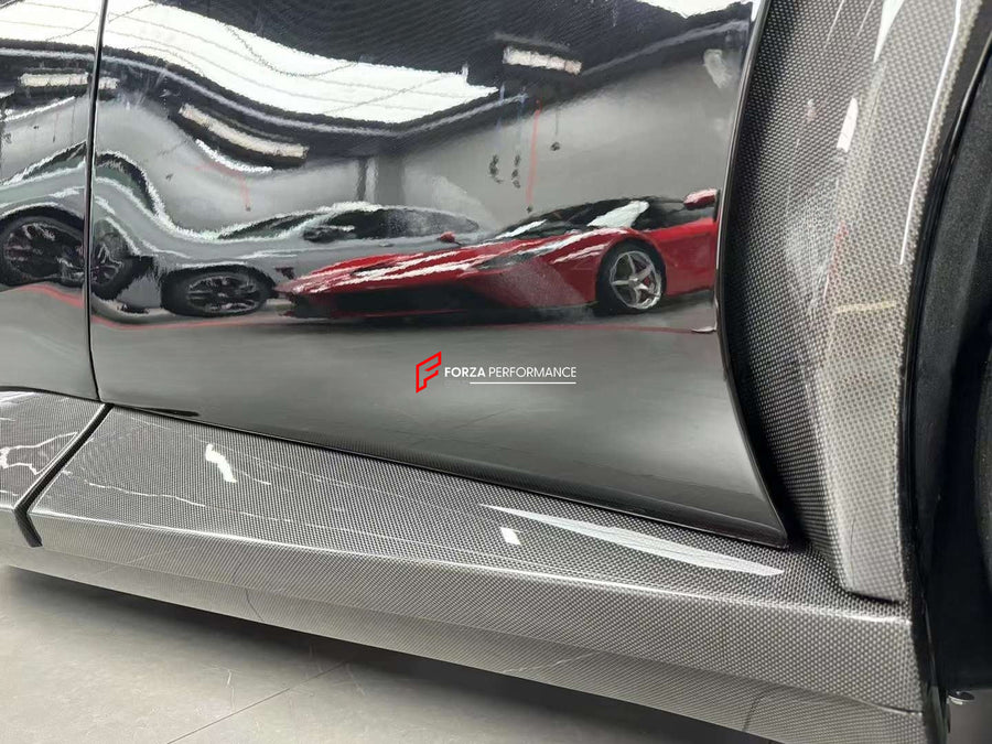 Buy Now DRY CARBON SIDE SKIRTS for FERRARI PUROSANGUE and upgrade car parts from SIR Tuning at the Best Price. Headlights, Tail lights, Bodykits, Navigations, body kit and more - Fast & Free Shipping within Europe, US & Worldwide.
