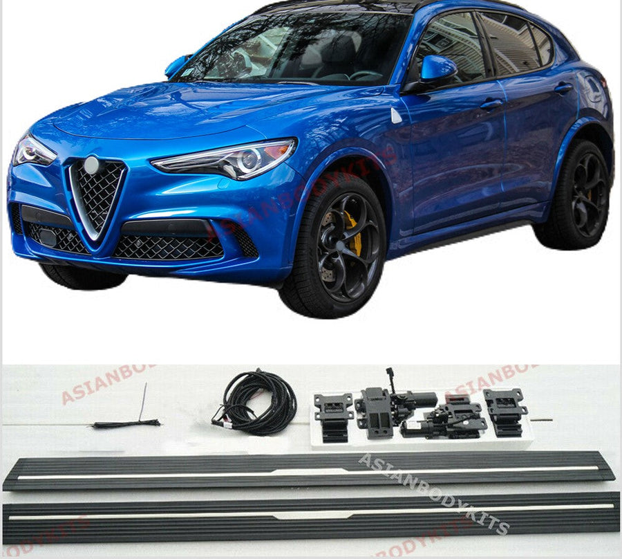 Buy Now ELECTRIC SIDE STEP RUNNING BOARDS for ALFA ROMEO STELVIO 949 2017 - 2023 and upgrade car parts from SIR Tuning at the Best Price. Headlights, Tail lights, Bodykits, Navigations, body kit and more - Fast & Free Shipping within Europe, US & Worldwide.