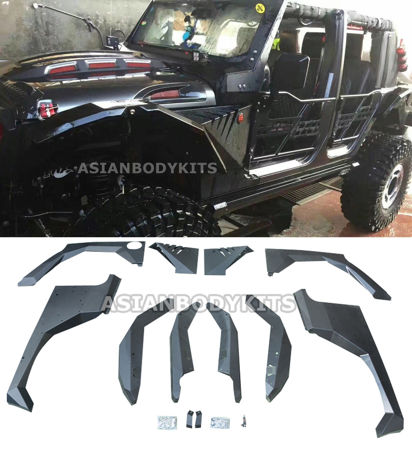FENDER FLARES for JEEP WRANGLER JK 2 DOOR 4 DOOR 2007 - 2017