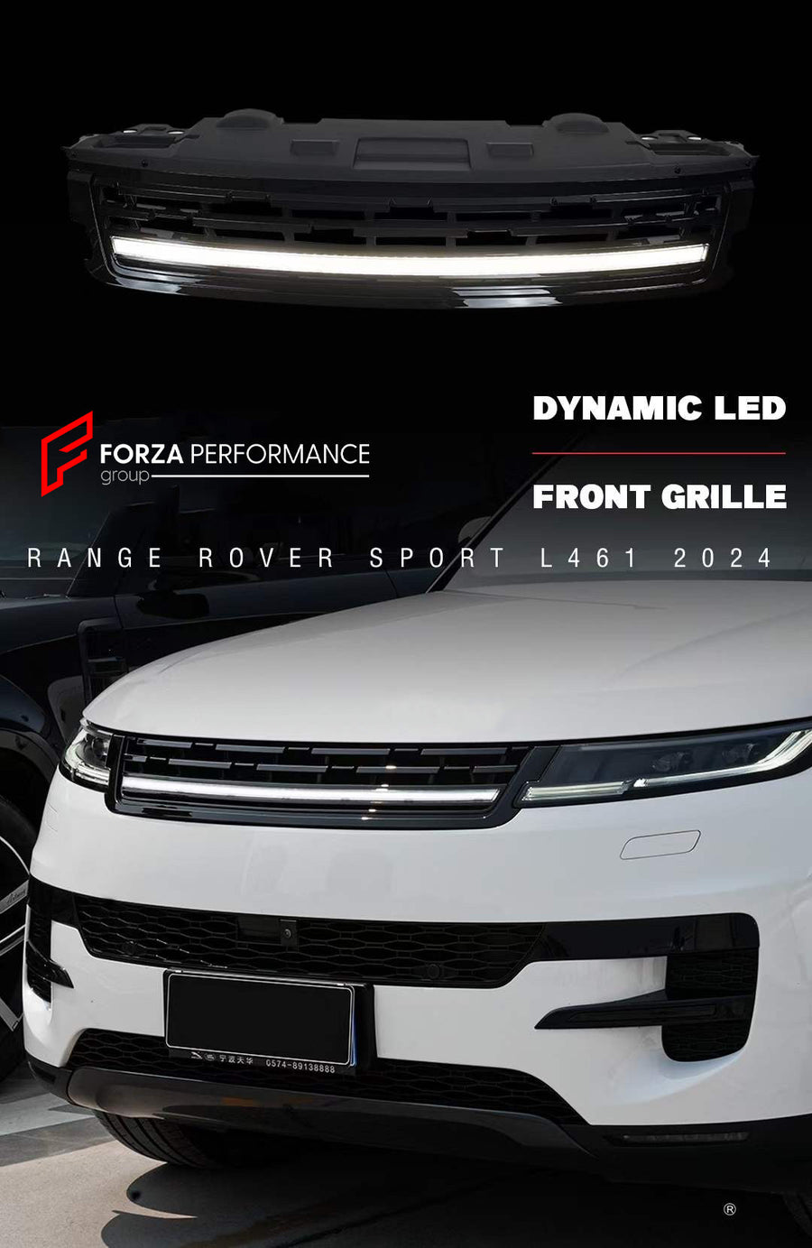 Buy Now FRONT GRILLE WITH LED BAR for LAND ROVER RANGE ROVER SPORT L461 2022+ and upgrade car parts from SIR Tuning at the Best Price. Headlights, Tail lights, Bodykits, Navigations, Carbon body kit and more - Fast & Free Shipping within Europe, US & Worldwide.