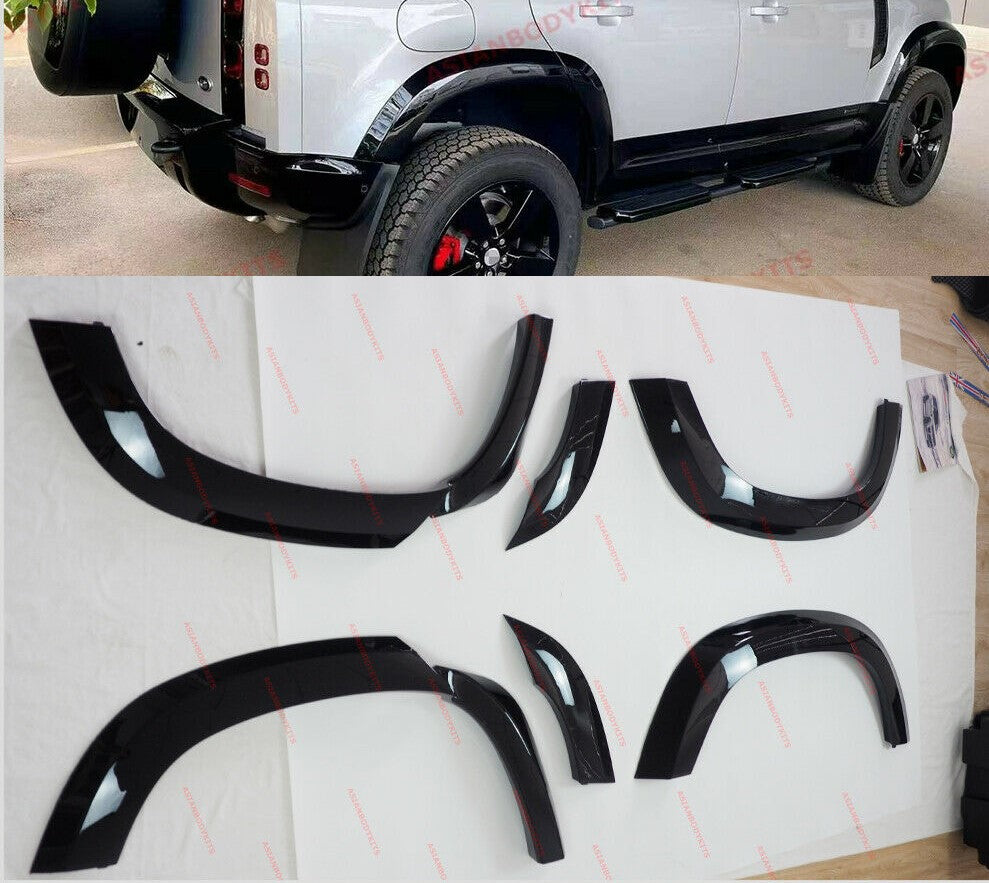FRONT REAR WIDE FENDER FLARES for LAND ROVER DEFENDER 110 L663 2020+ (GLOSS BLACK)