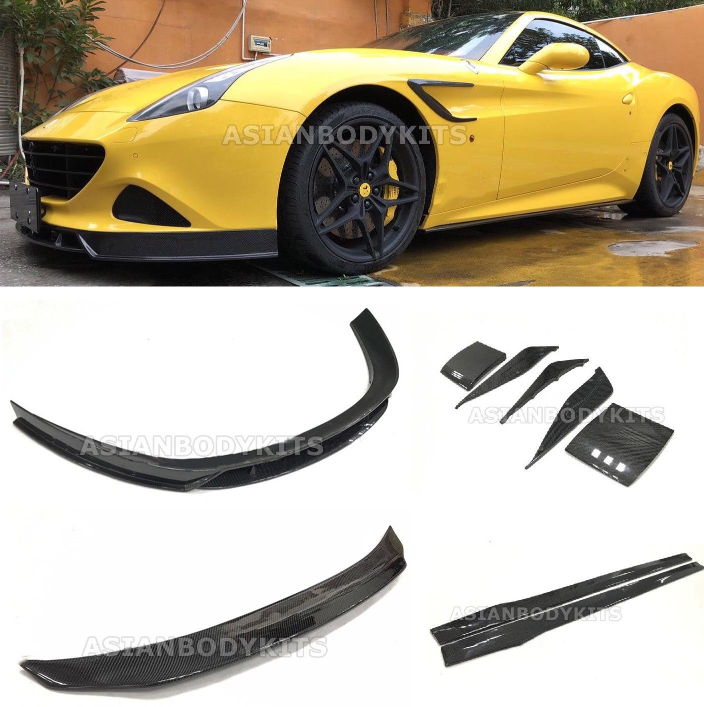 for Ferrari California T CARBON BODYKIT front lip diffuser spoiler 2014-2017