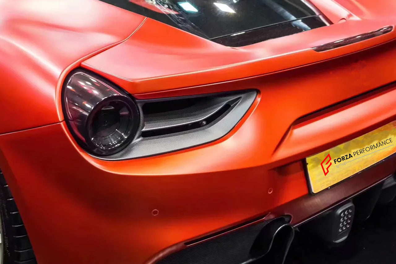 DRY CARBON FIBER TAIL LIGHT COVERS for FERRARI 488 GTB 2015 - 2019 | SC STYLE