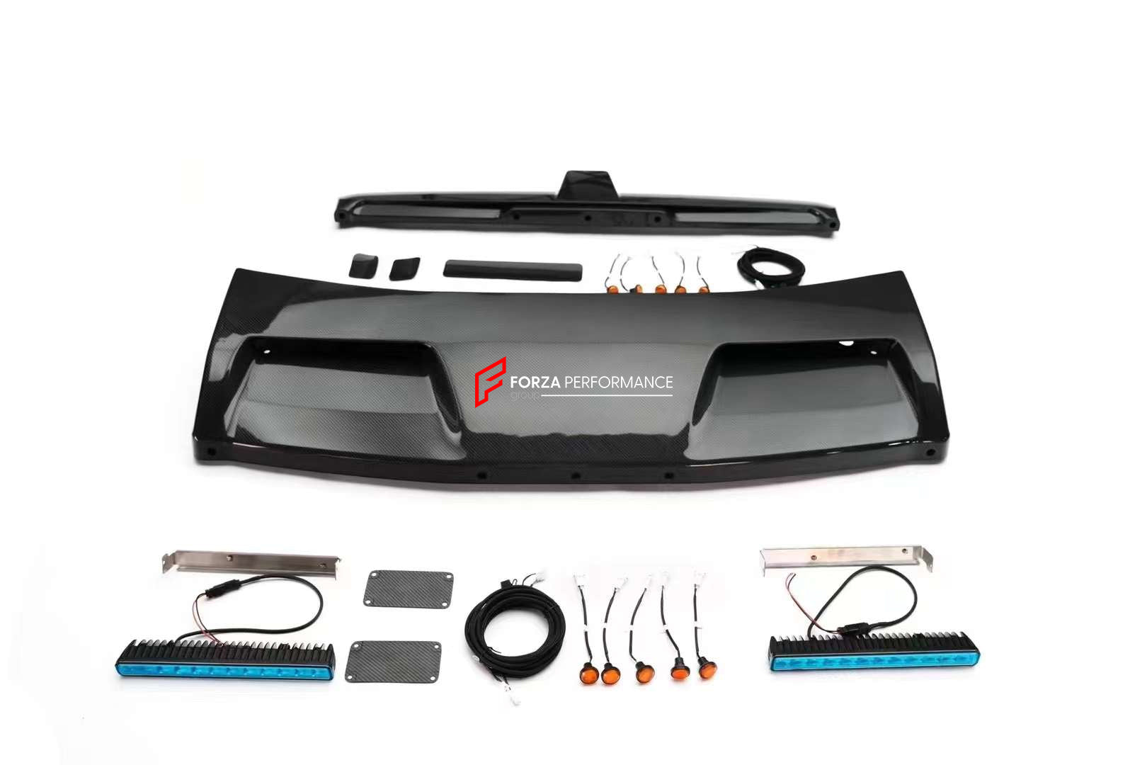 FRONT ROOF LED BAR with REAR SPOILER for Mercedes G Class 2018 - 2024