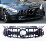 GLOSS BLACK FRONT GRILLE for MERCEDES BENZ AMG GT COUPE C190 R190 2014+