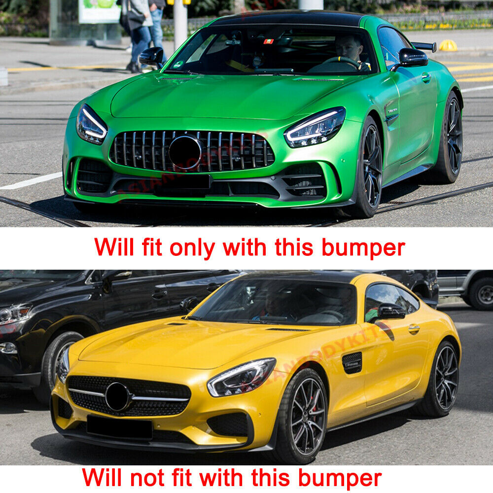 GLOSS BLACK FRONT GRILLE for MERCEDES BENZ AMG GT COUPE C190 R190 2014+