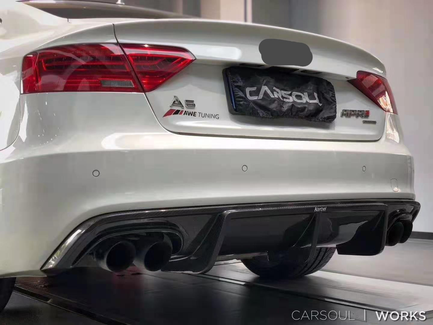KARBEL CARBON DRY CARBON FIBER REAR DIFFUSER VER.1 FOR AUDI A5 S LINE & S5 2012-2016 B8.5
