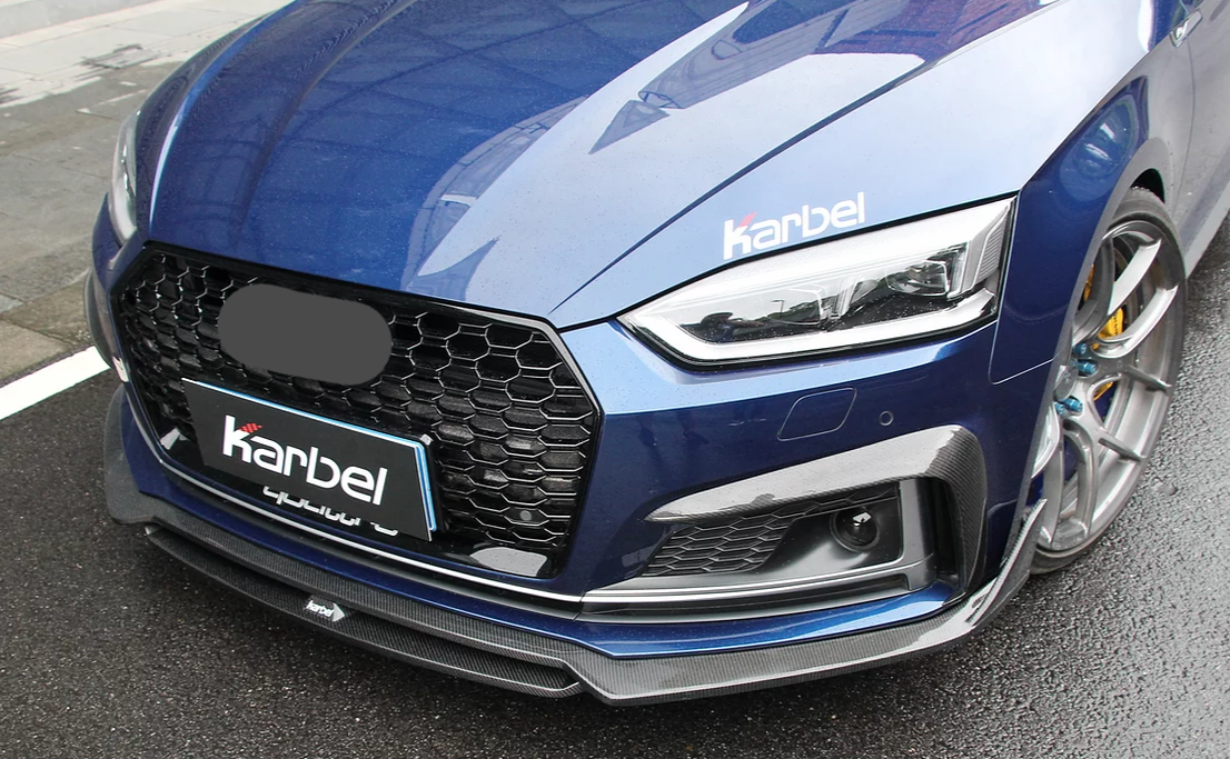 KARBEL CARBON DRY CARBON FIBER FRONT LIP VER.2 FOR AUDI S5 & A5 S LINE 2017-2019 B9