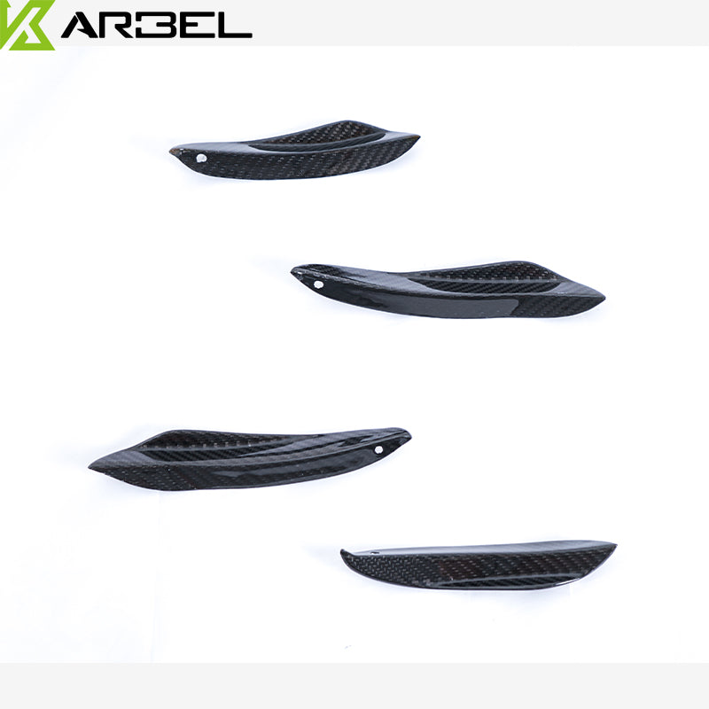 KARBEL CARBON DRY CARBON FIBER FRONT BUMPER CANARDS FOR AUDI S4 & A4 S LINE 2017 - 2018 B9