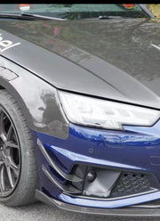 KARBEL CARBON DRY CARBON FIBER FRONT BUMPER CANARDS FOR AUDI S4 & A4 S LINE 2019 B9