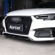 KARBEL CARBON DRY CARBON FIBER FRONT LIP VER.1 FOR AUDI S4 & A4 S LINE 2017 - 2018 B9