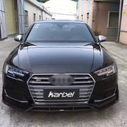 KARBEL CARBON DRY CARBON FIBER FRONT LIP VER.1 FOR AUDI S4 & A4 S LINE 2017 - 2018 B9