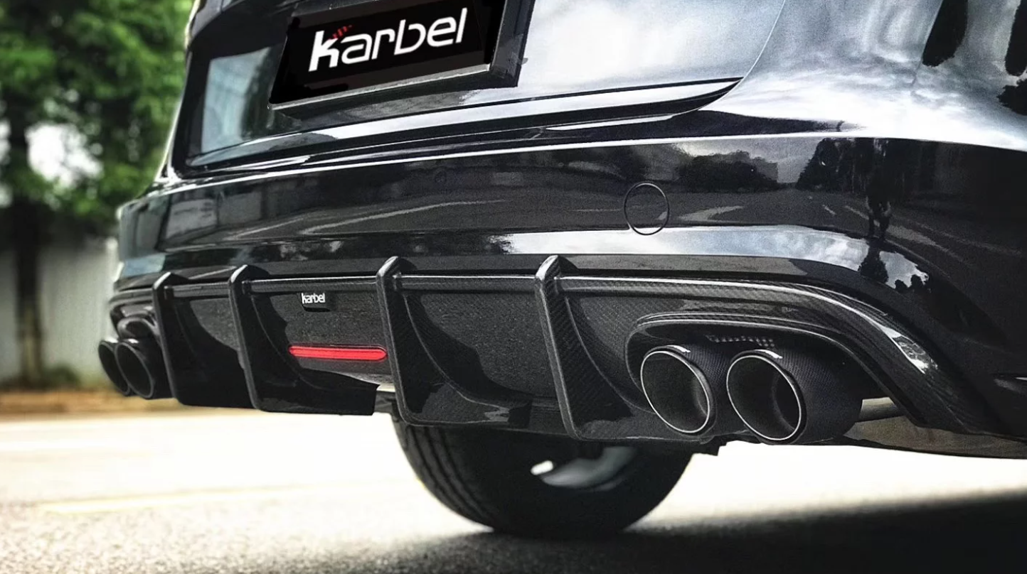 KARBEL CARBON DRY CARBON FIBER REAR DIFFUSER FOR AUDI S6 & A6 S-LINE & A6 AVANT 2016-2018 C7.5