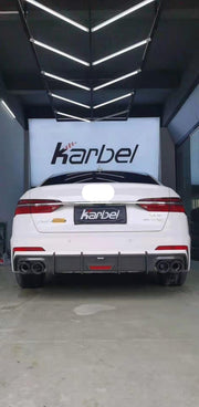 KARBEL CARBON DRY CARBON FIBER REAR DIFFUSER FOR AUDI S6 & A6 S-LINE & A6 AVANT 2019-ON C8