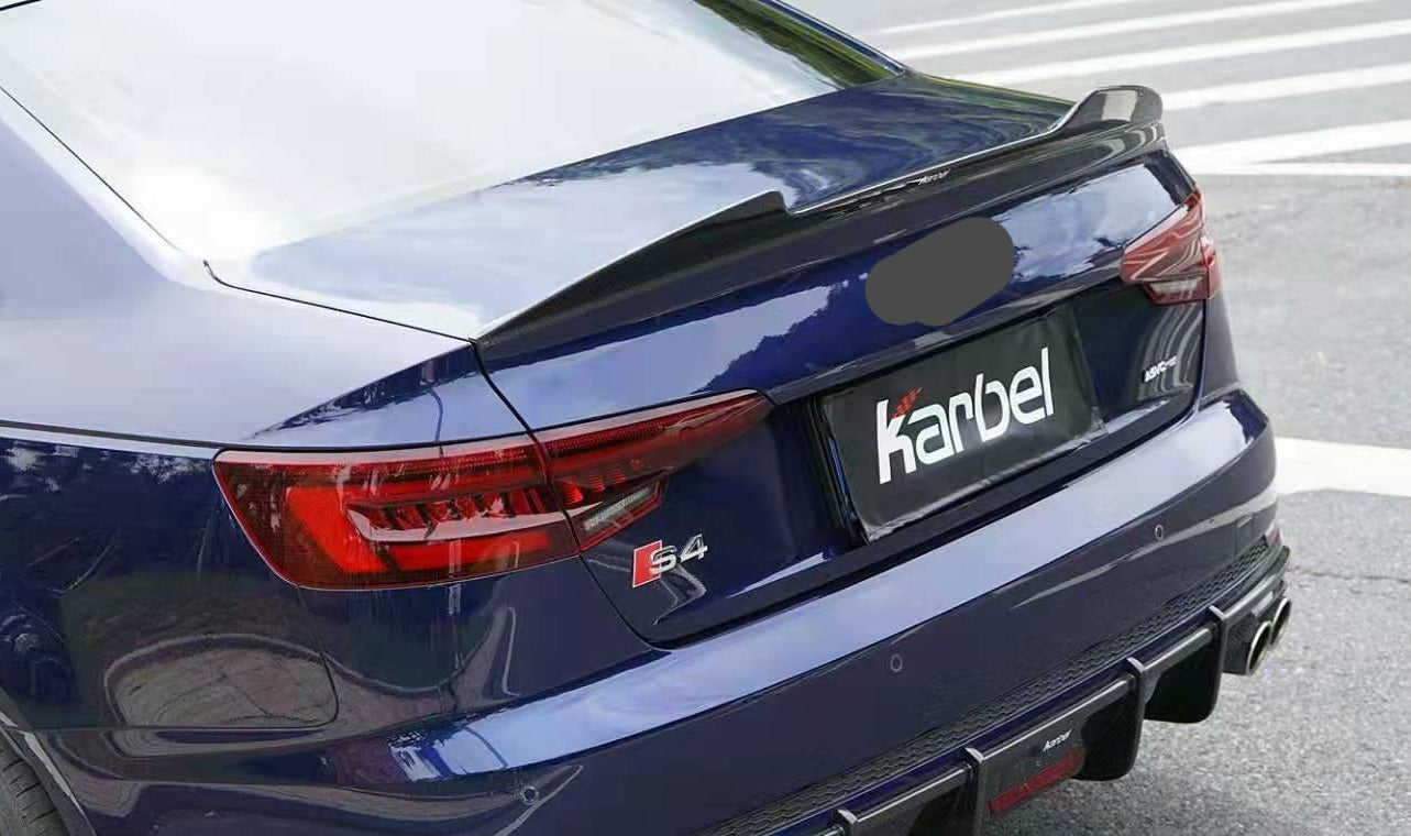 KARBEL CARBON DRY CARBON FIBER REAR SPOILER VER.1 FOR AUDI S4 & A4 S LINE 2017-ON B9 B9.5