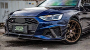 KARBEL CARBON DRY CARBON FIBER FRONT BUMPER UPPER VALENCES FOR AUDI S4 & A4 S LINE 2020-ON B9.5
