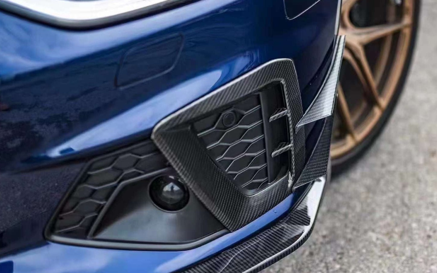 KARBEL CARBON DRY CARBON FIBER FRONT BUMPER UPPER VALENCES FOR AUDI S4 & A4 S LINE 2020-ON B9.5