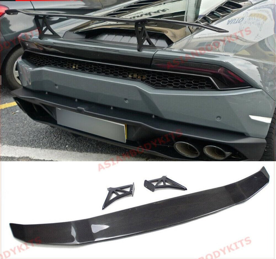Buy Now DRY CARBON FIBER REAR WING SPOILER for LAMBORGHINI HURACAN LP610 2016 - 2020 and upgrade car parts from SIR Tuning at the Best Price. Headlights, Tail lights, Bodykits, Navigations, body kit and more - Fast & Free Shipping within Europe, US & Worldwide.