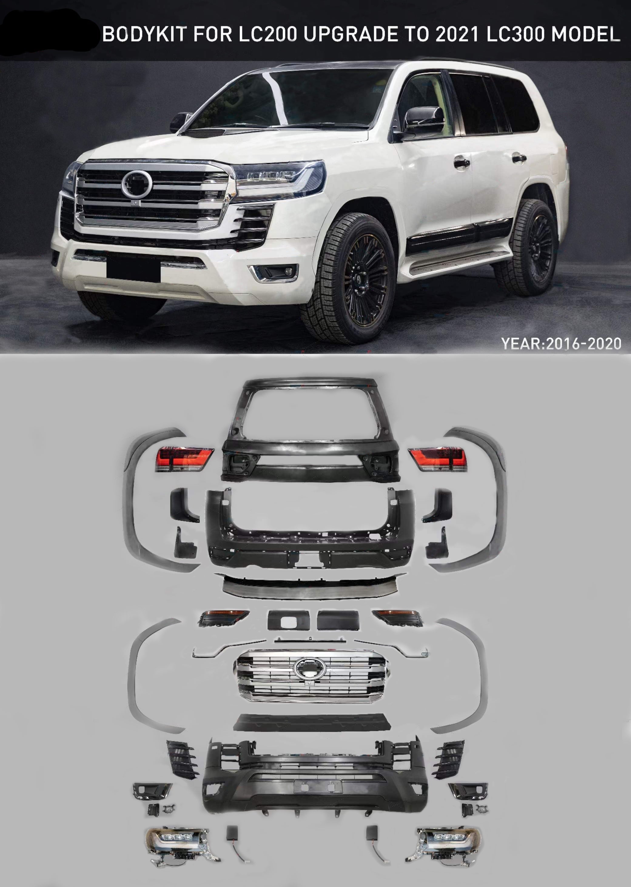 CONVERSION BODY KIT for TOYOTA LAND CRUISER 200 LC 200 to LAND CRUISER 300 LC 300