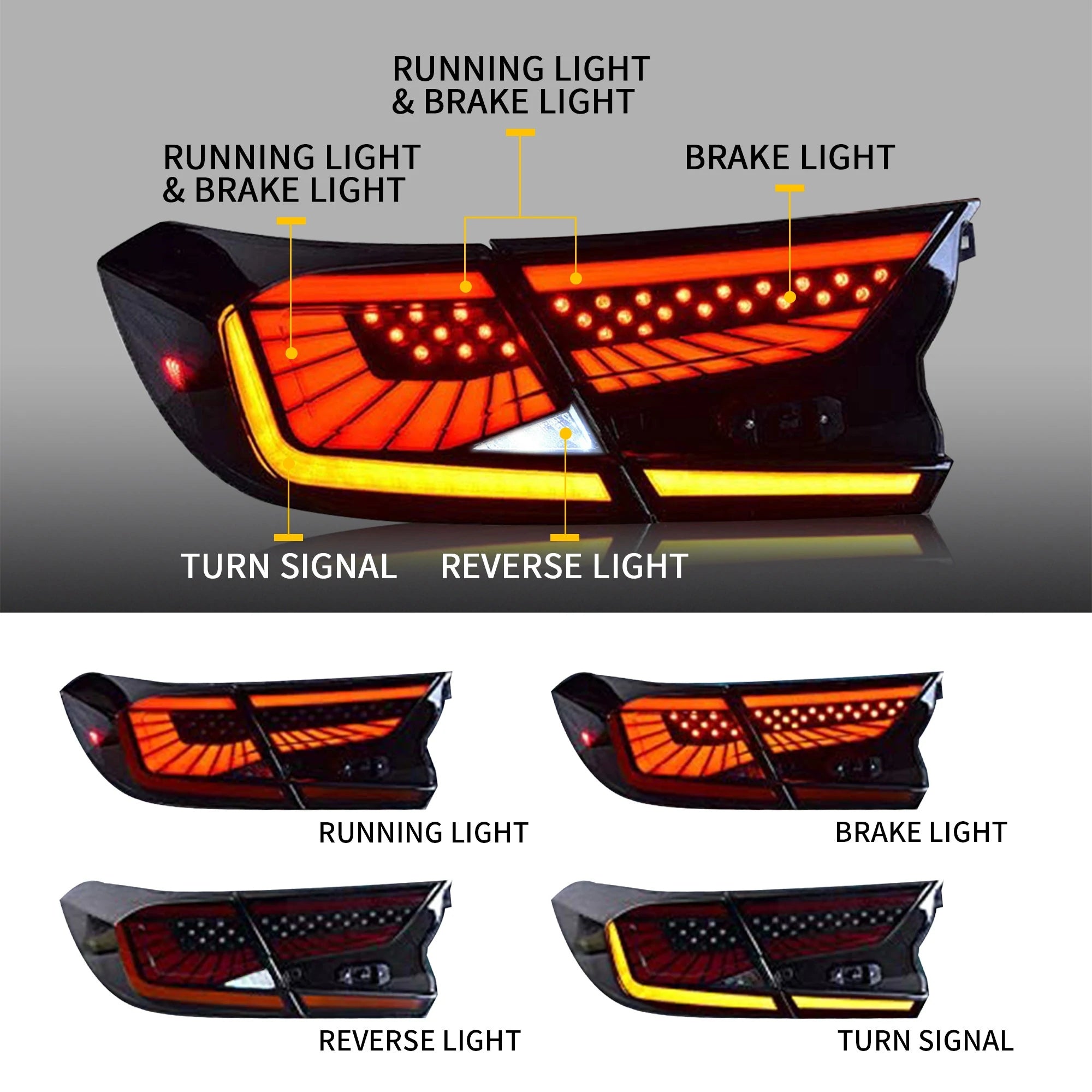 Vland Carlamp LED Tail Lights For Honda Accord 10th Gen 2018-2021