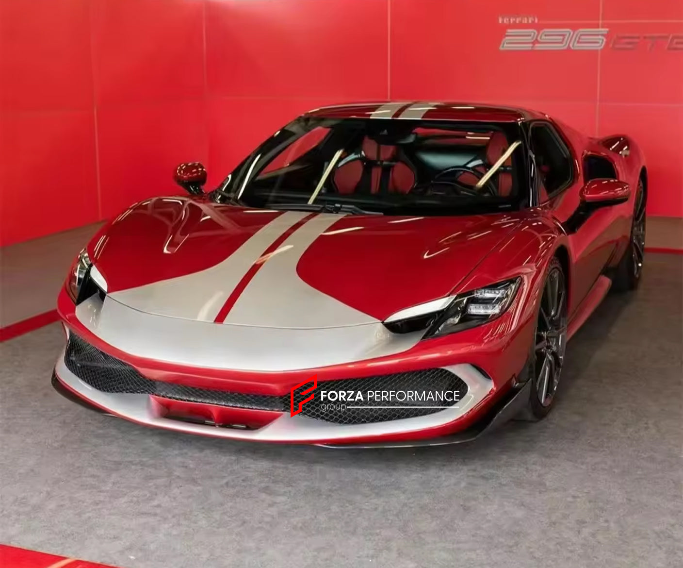 DRY CARBON FRONT LIP for FERRARI 296 GTS GTB 2022+ | OEM STYLE