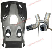 DRY CARBON FIBER ENGINE COVER WITH EXHAUST 600LT STYLE for MCLAREN 540C 570GT 570S SPORTS SERIES P13 2015 - 2020