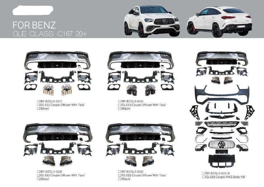 AMG63 BODY KIT Convertion for Mercedes-Benz GLE Coupe C167 2020